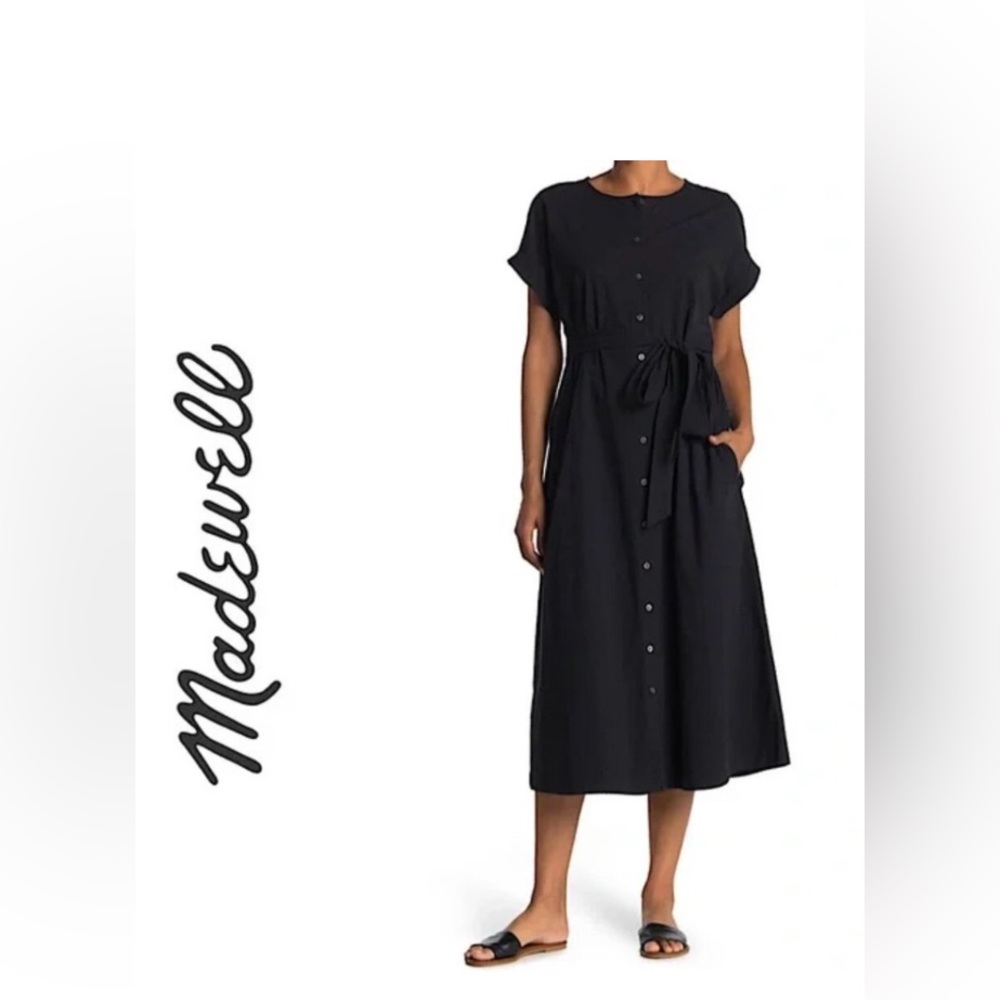 Madewell Dolman-Sleeve Button-Front Midi Dress